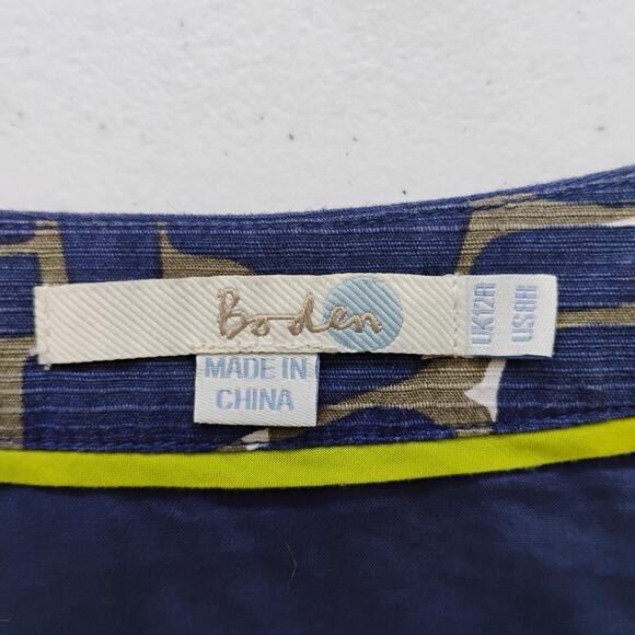 Boden V Neck Sheath Dress Size 8‎ Sleeveless Women’s Abstract Pattern Cotton - Picture 7 of 13